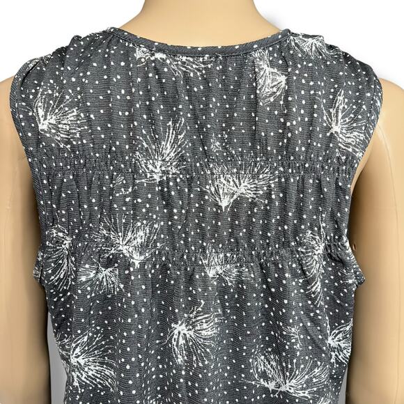 Maurices Womens Tank Top Sleeveless Pullover Laced V Neck Summer Gray White Med - Picture 4 of 11